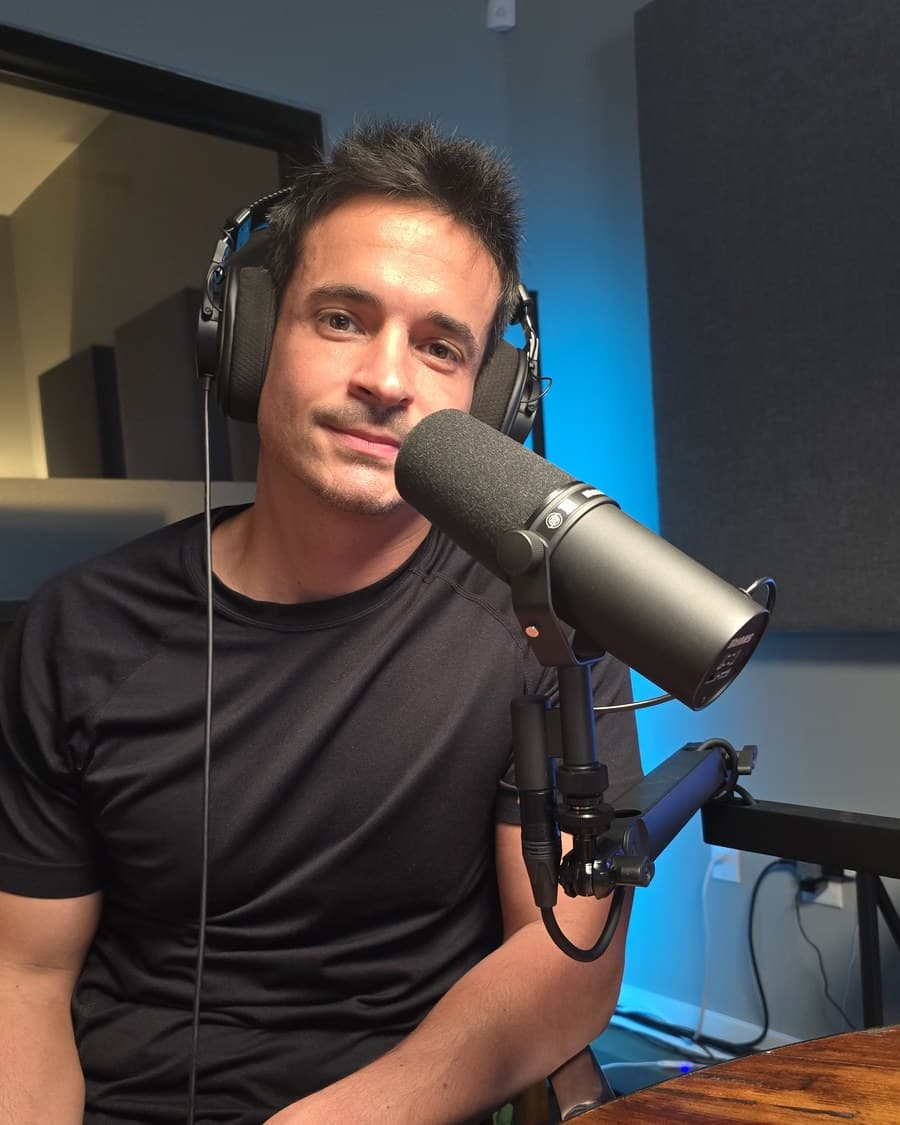 A conversation being recorded at FormCast Studio